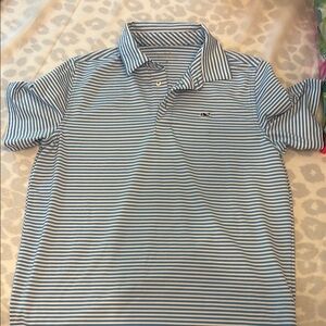 Vineyard Vines Blue and White Striped Polo